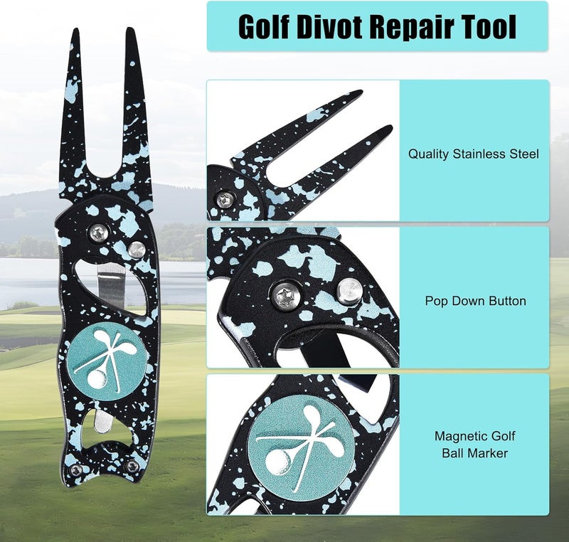 SYNATANA Golf Divot Repair Tool, 3 in 1 Compact Ball Marker Divot Tool, Foldable Golf Divot Tool for Repair & Maintain Green, Golf Essential, Ideal Gift for Golf Enthusiasts - Image 2